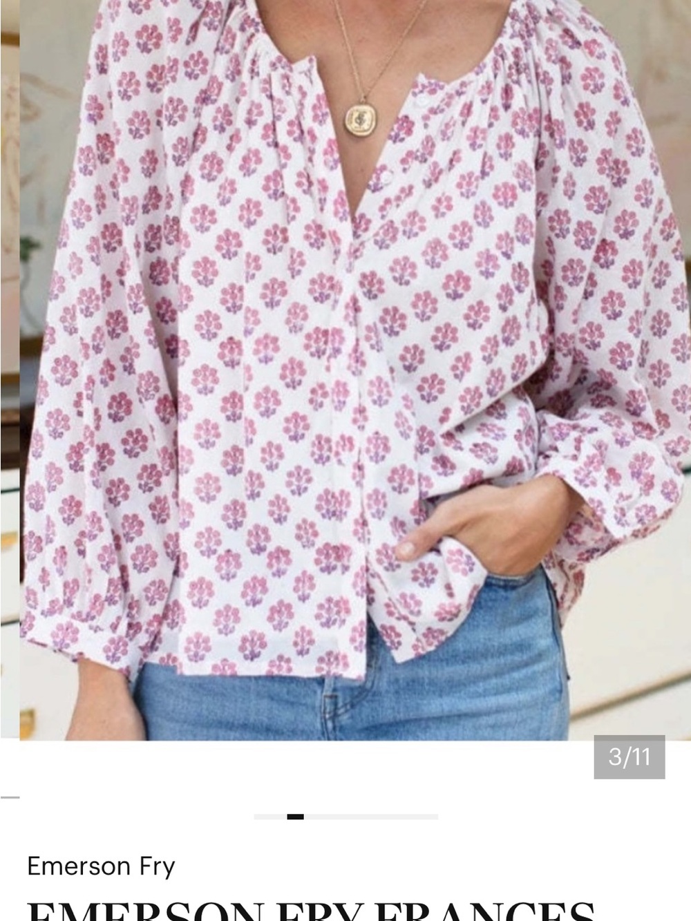 Emerson Fry Frances Blouse Bella Organic Size L - Picture 2 of 8